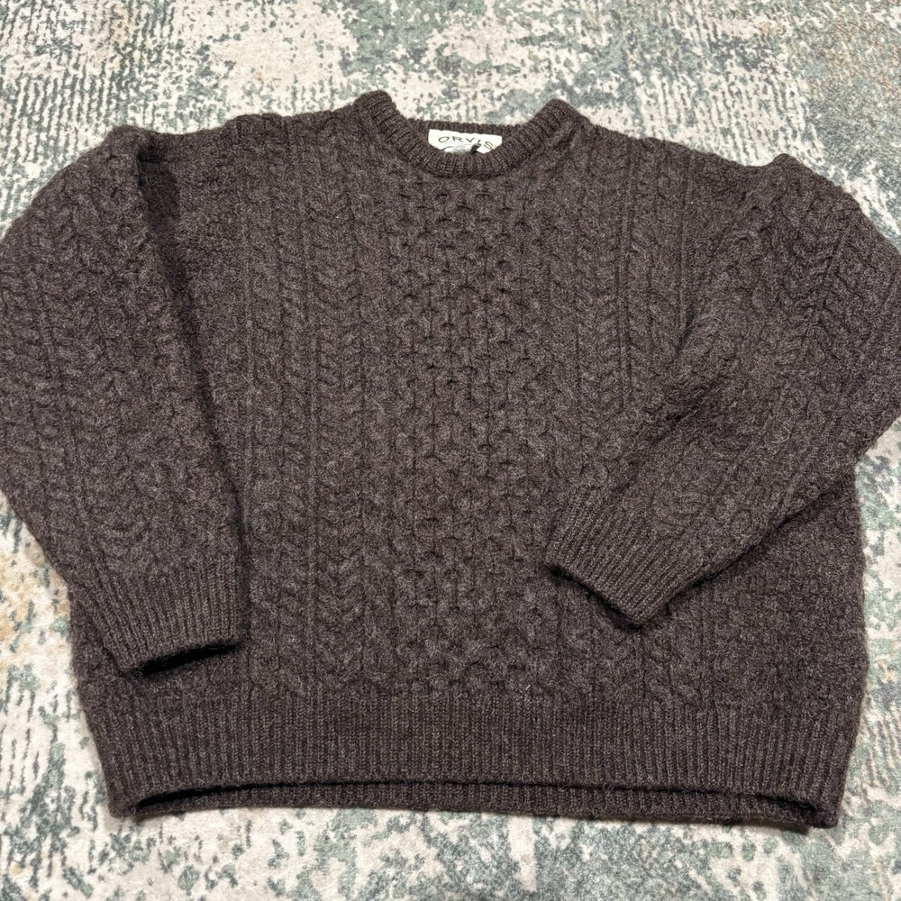 Vintage Orvis Aran Cable-Knit Fisherman Sweater XL